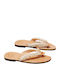 Leather Women's Flat Sandals in White Color