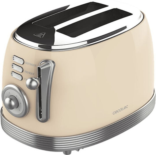 Cecotec Toast&Taste 1000 Retro Double Toaster 2 Schlitze 980W Beige