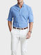 Ralph Lauren Men's Shirt Long Sleeve Cotton BRIGHT BLUE