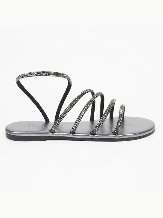 MANUAL SANDALS WITH STRASS - Steel 12313