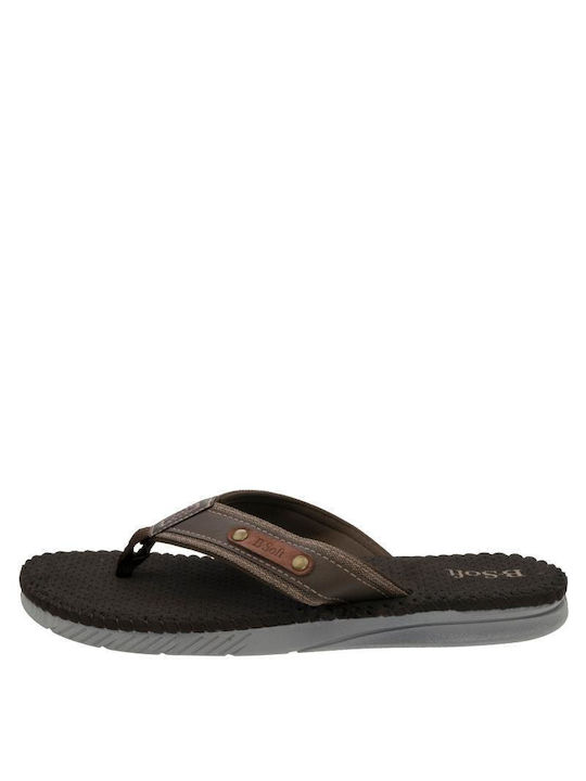 B-Soft Men's Flip Flops Brown