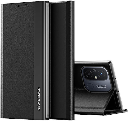 Hurtel Sleep Book Δερματίνης Μαύρο (Redmi Note 12 Pro / Poco X5 Pro)
