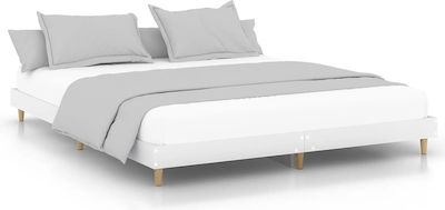 Bed Base Double made of Wood White 140x200cm.