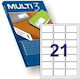 Multi 3 Small Adhesive Labels in White Color 63.5x38.1mm