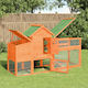 vidaXL Wooden Poultry Coop 2-Level L1.86 x W1.1...