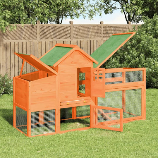 vidaXL Wooden Poultry Coop 2-Level L1.86 x W1.13 x H0.58m