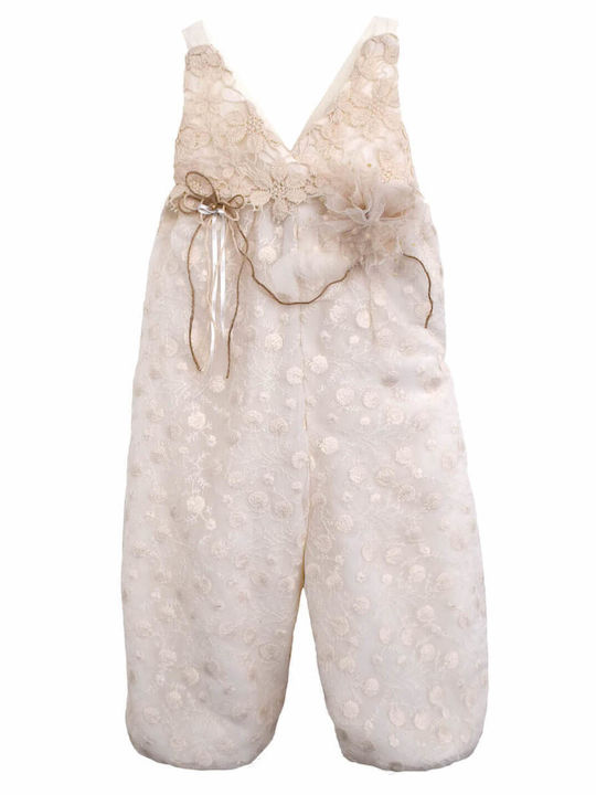 Nst Nastasia Martha Wadsworth Brewster Ecru Jumpsuit Baptism from Tulle