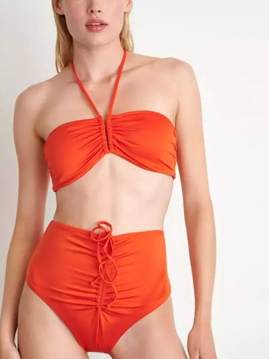 Blu4u Bikini Slip Hohe Taille Orange