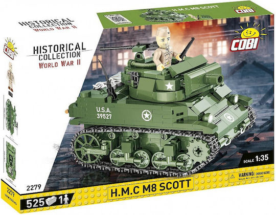 Cobi Τουβλάκια Historical Collection - H.M.C M8 Scott για 8+ Ετών 525τμχ