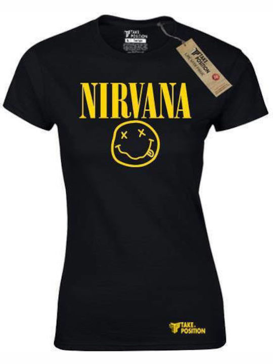 Takeposition Γυναικείο T-shirt Nirvana σε Μαύρο χρώμα