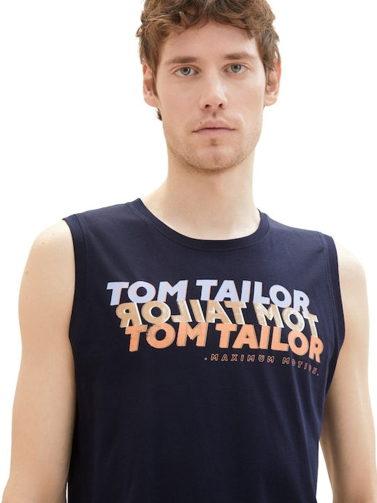 Tom Tailor Men's Short Sleeve Blouse Navy Blue