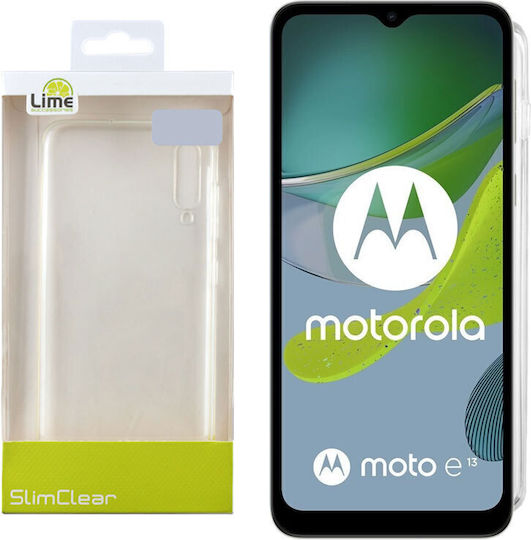 Lime Slimclear Задна корица Силикон Прозрачен (Motorola E13)
