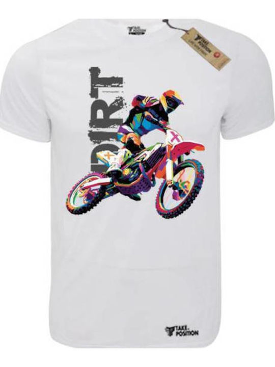 Moto Dirt T-Shirt Weiß