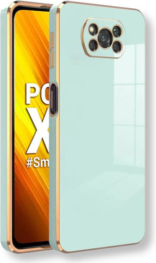 Bodycell Gold Plated Back Cover Silicon Mint Green (Poco X3)
