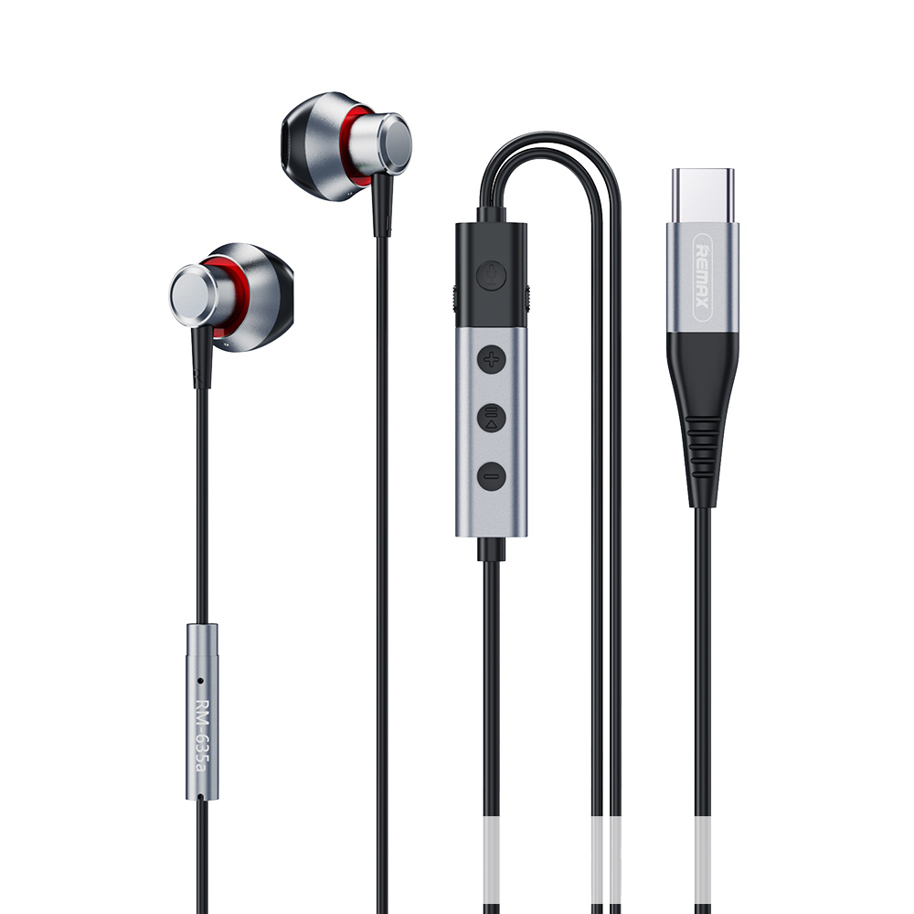 Remax RM-635a Earbuds Handsfree με Βύσμα USB-C Μαύρο | Skroutz.gr