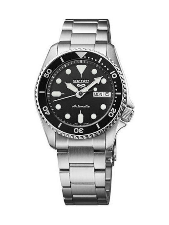 Seiko Спортен Мъжки Часовник 38мм Автоматичен със Сребриста Метална Гривна