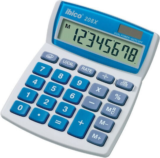 Ibico Αριθμομηχανή 8 Ψηφίων σε Γαλάζιο Χρώμα