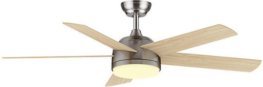 Elmark Deckenventilator 132cm mit Leuchte Chrome/Wood