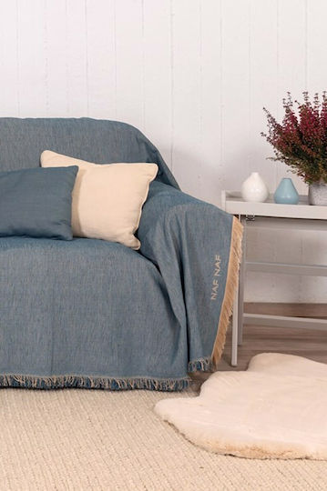 Naf Naf 358-154 Sofa Throw Chenille 180x250cm Denim