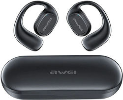 Awei T69 Air Conduction Bluetooth Handsfree Ακουστικά με Θήκη Φόρτισης Μαύρα