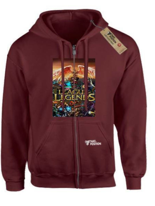 Takeposition Jachetă cu glugă League of Legends Burgundy