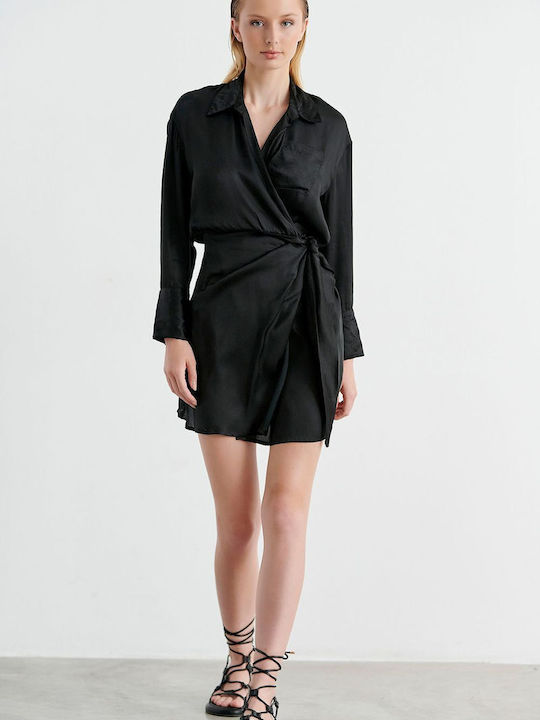SugarFree Summer Mini Dress Wrap Black