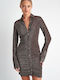 SugarFree Summer Mini Evening Dress Shirt Dress Brown