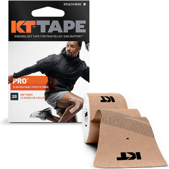KT Tape Pro Precut Ταινίες Κινησιοθεραπείας 25cm x 5m Μπεζ 20τμχ