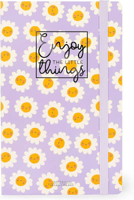 Legami Milano Daisy Notebook Ruled with Elastic Purple