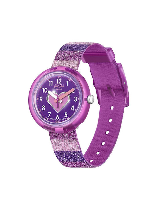 FlikFlak Kids Analog Watch with Fabric Strap Purple