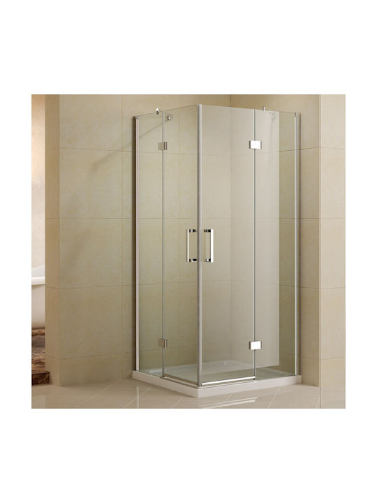 Karag On 100 Shower Screen for Shower with Hinged Door 70x195cm Nano Clear Glass