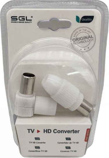 SGL Βύσμα Coaxial male/female 2τμχ Λευκό 098647