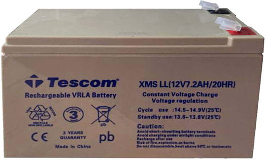 Tescom XMS LL UPS Batterie mit Kapazität 7.2Ah und Spannung 12V 1Stück