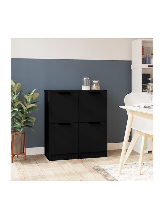 Sideboard Wooden Black 60x30x70cm