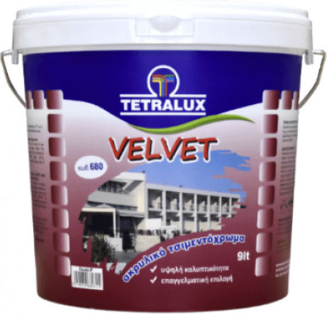 Tetralux Velvet Πλαστικό Χρώμα Ακρυλικό για Εξωτερική Χρήση 9lt