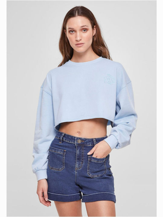 Urban Classics Women's Cropped Sweatshirt Light Blue