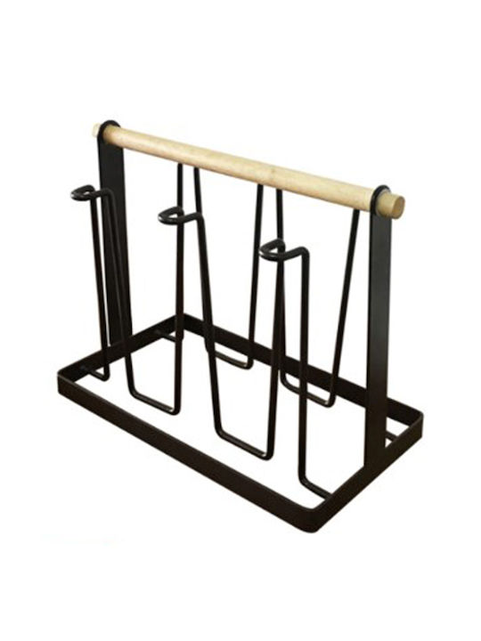 Metallic Kitchen Sink Organizer Base Black 25x13x19cm