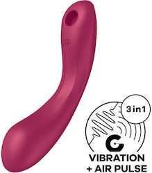 Satisfyer Curvy Trinity 1 Αναρροφητής Αιδοίου με Δόνηση Insertable Triple Air Pule Vibrator Κόκκινος
