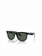 Ray Ban Sunglasses with Black Plastic Frame and Green Lens RB0502S 6677VR