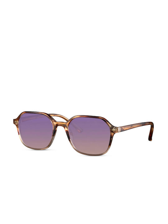 Solo-Solis Sonnenbrillen mit Braun Rahmen und Lila Verlaufsfarbe Linse NDL6081