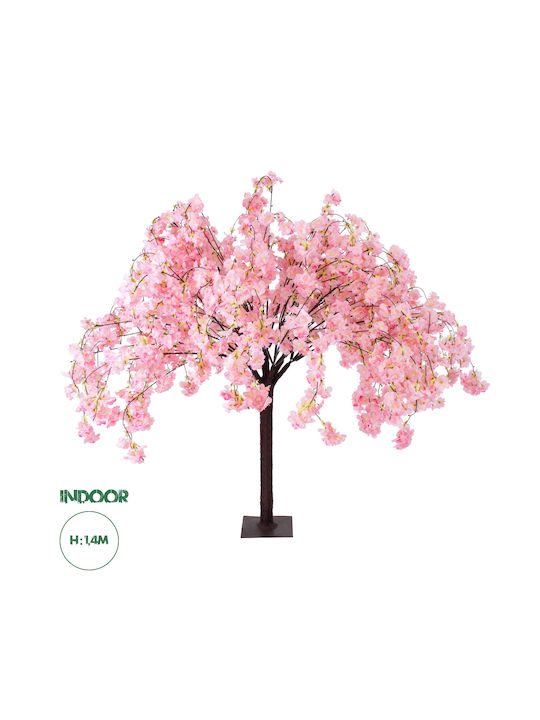 GloboStar Arbore Artificial pentru Exterior Cireșe Pink 140cm 1buc