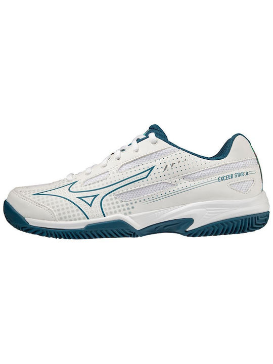 Mizuno Αθλητικά Παιδικά Παπούτσια Τέννις Exceed Star White / Moroccan Blue / Turquoise