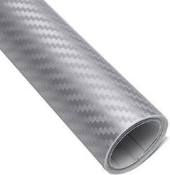 Autoline Benzi Autocolante Auto Carbon 152 x 30cm în Culoarea Argintiu 1buc