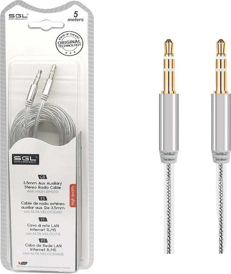 SGL 3.5mm male - 3.5mm male Cable Silver 5m (096315)