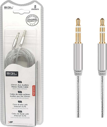 SGL Cablu 3,5 mm male - 3,5 mm male Argintiu 5m (096315)
