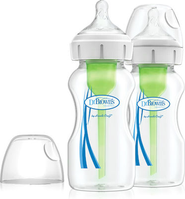 Dr. Brown's Plastic Bottle Set Anti-Colic with Silicone Nipple for 0+, 0+ m, months 270ml 2pcs