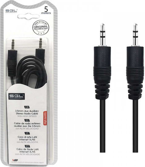 SGL Καλώδιο Ήχου 3.5mm male - 3.5mm male Μαύρο 5m 097329