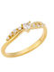 Senza Damen Ring mit Zirkonia aus Silber Vergoldet