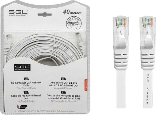 SGL U/UTP Мрежов Кабел Ethernet 40м Бял