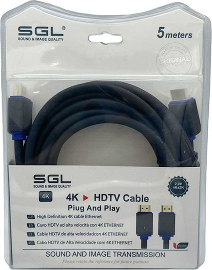 SGL Cable HDMI male - HDMI male 5m Μαύρο